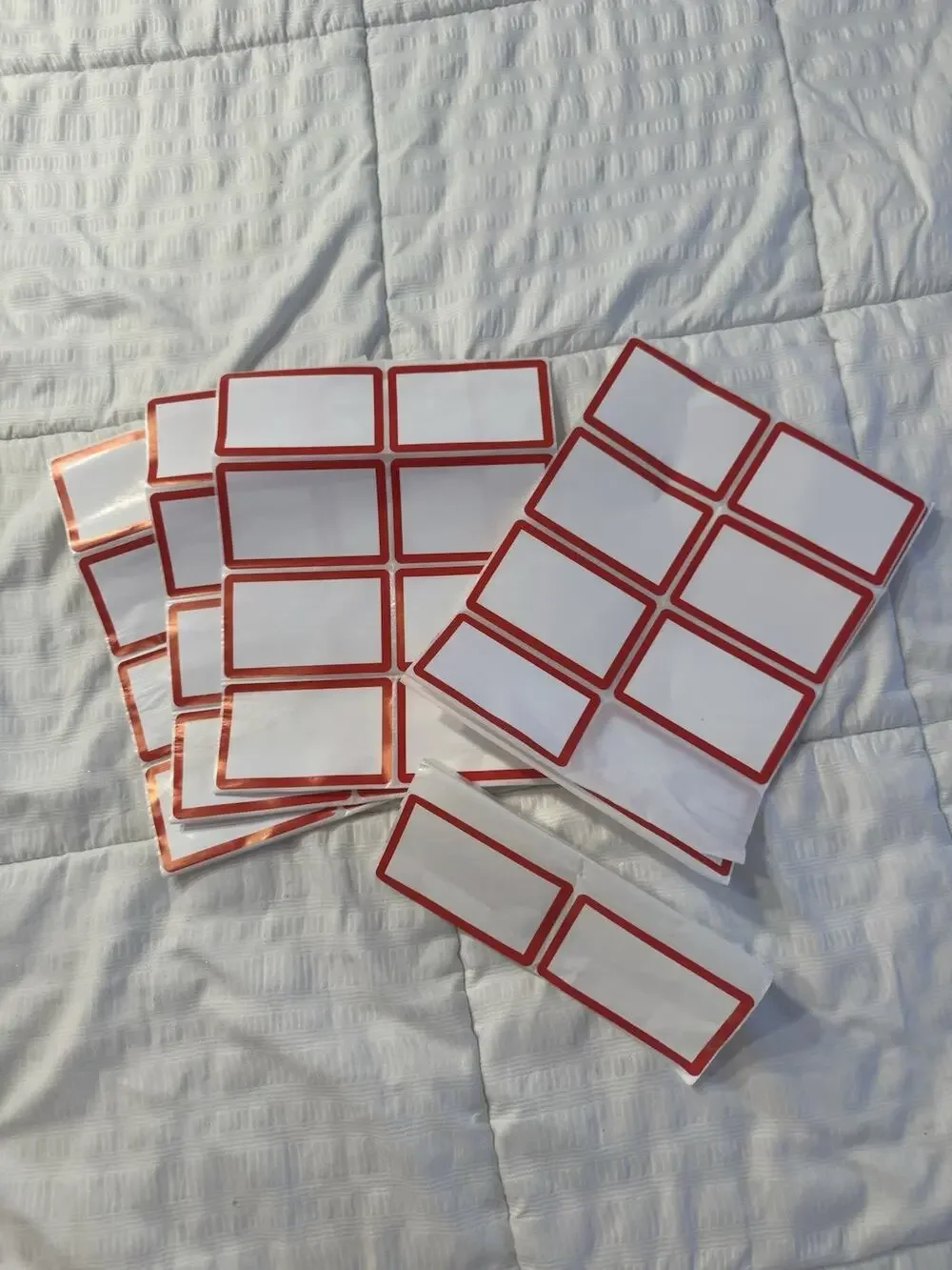 Lot of 39 Name tags Stickers Red White Labels Stationary